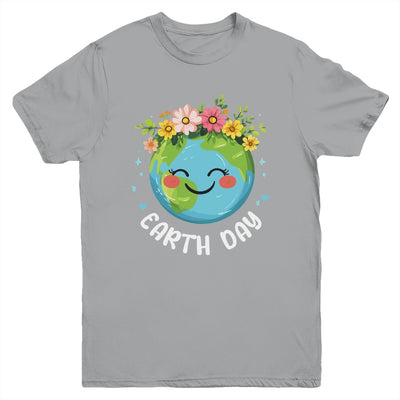 Cute Earth With Floral Earth Day Happy Earth Day 2025 Youth Shirt | teecentury