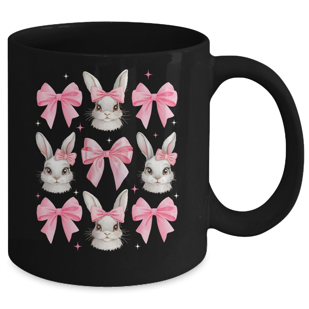 Cute Easter Bunny Face Coquette Bow Easter Day Girls Women Mug | teecentury