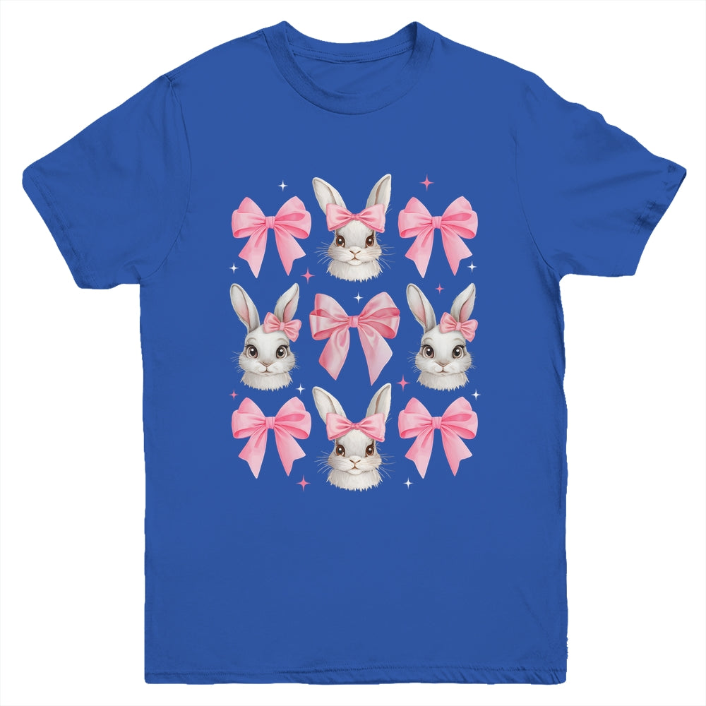 Cute Easter Bunny Face Coquette Bow Easter Day Girls Women Youth Shirt | teecentury