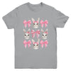 Cute Easter Bunny Face Coquette Bow Easter Day Girls Women Youth Shirt | teecentury