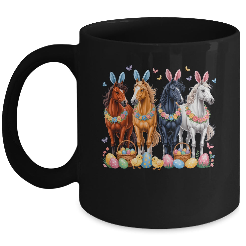 Cute Easter Horse Bunny Ears Eggs Spring Floral Girls Women Mug | teecentury