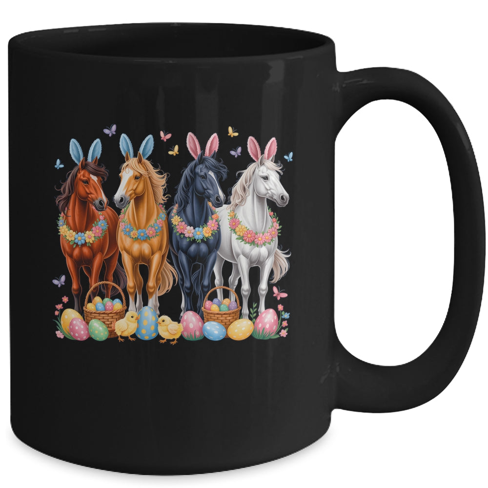 Cute Easter Horse Bunny Ears Eggs Spring Floral Girls Women Mug | teecentury