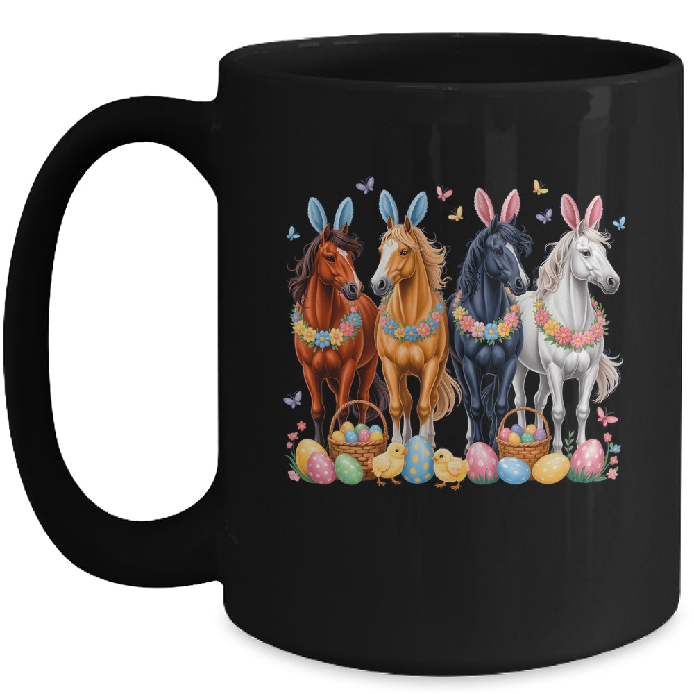 Cute Easter Horse Bunny Ears Eggs Spring Floral Girls Women Mug | teecentury