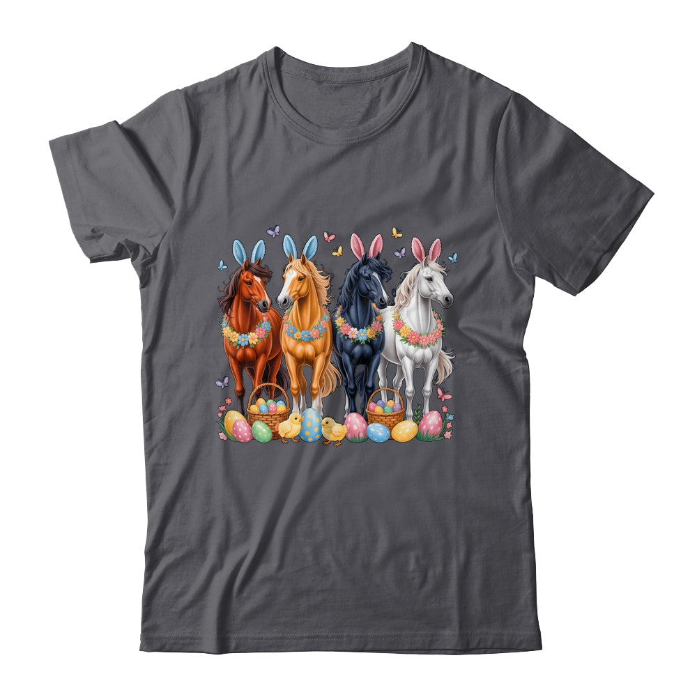 Cute Easter Horse Bunny Ears Eggs Spring Floral Girls Women Shirt & Hoodie | teecentury