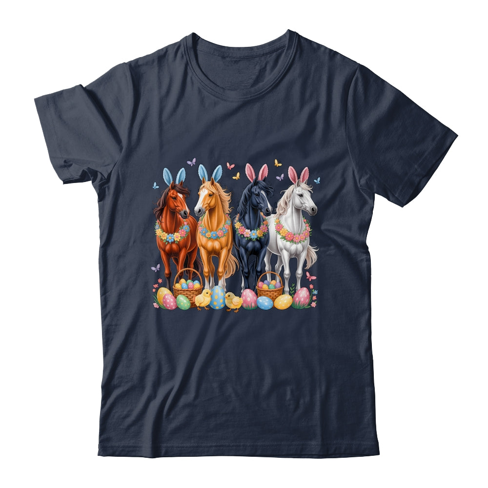 Cute Easter Horse Bunny Ears Eggs Spring Floral Girls Women Shirt & Hoodie | teecentury