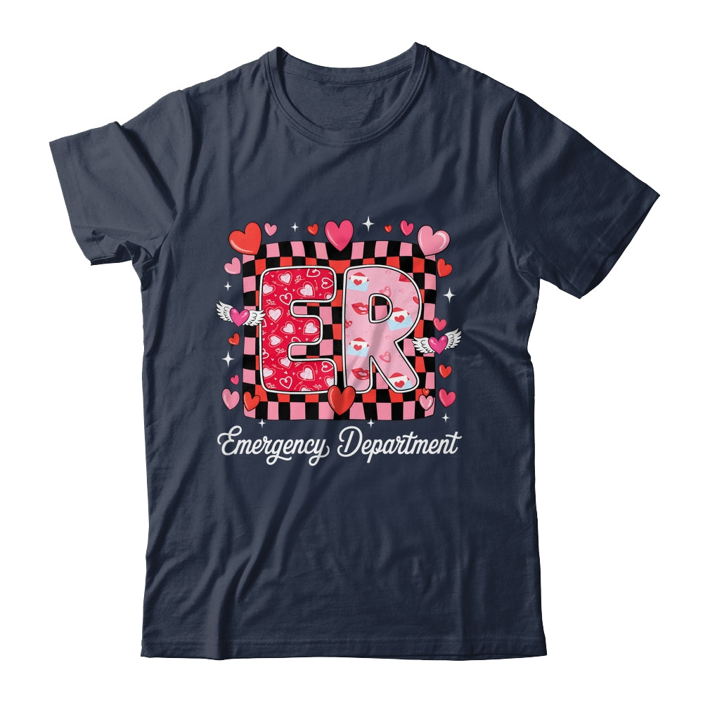 Cute Emergency Department Valentine ER Valentines Day Nurse Shirt & Tank Top | teecentury