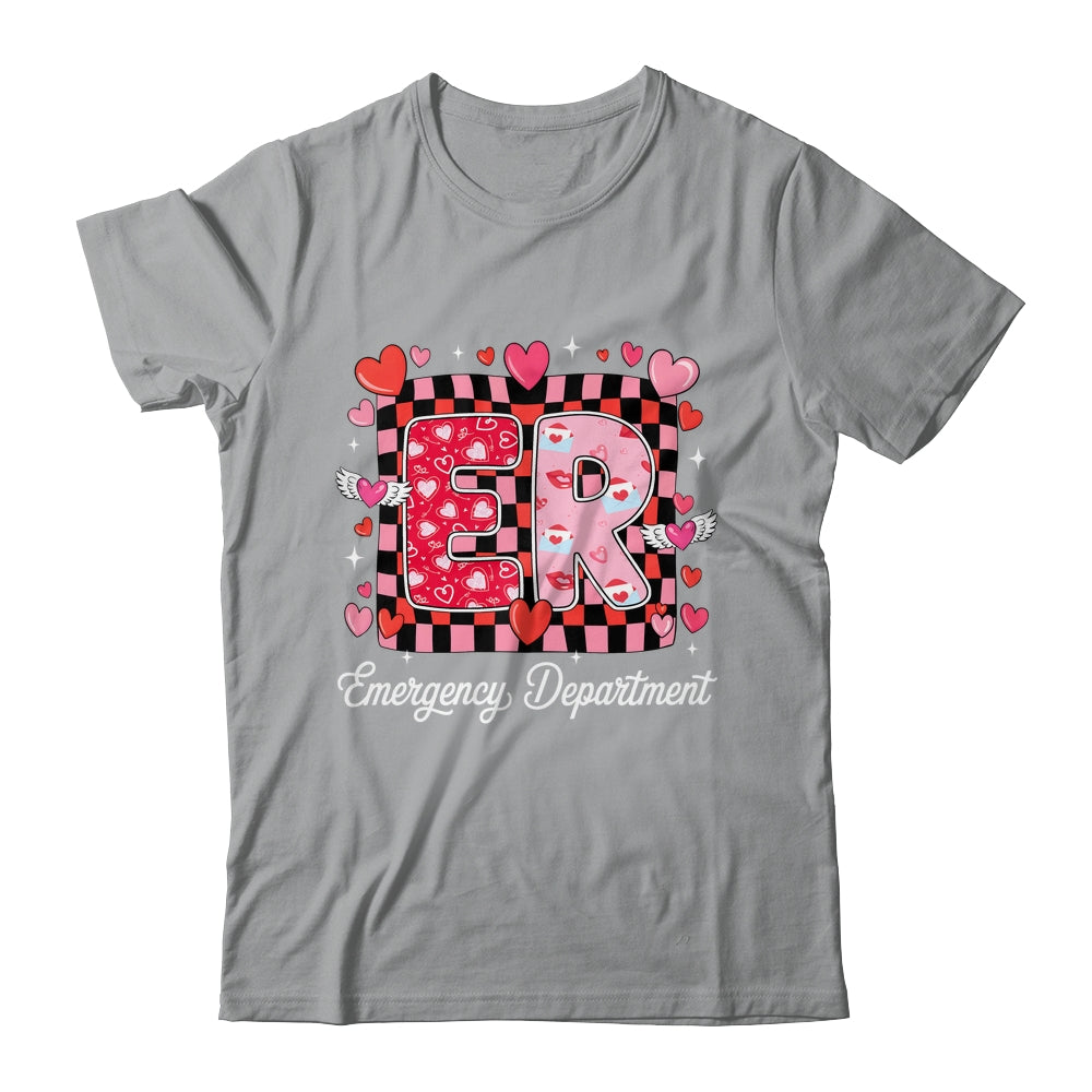Cute Emergency Department Valentine ER Valentines Day Nurse Shirt & Tank Top | teecentury