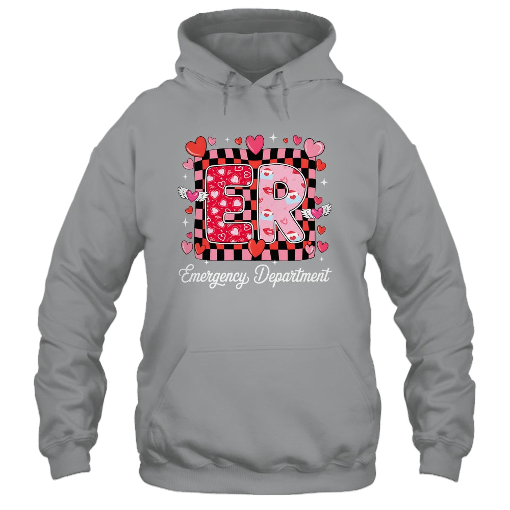 Cute Emergency Department Valentine ER Valentines Day Nurse Shirt & Tank Top | teecentury