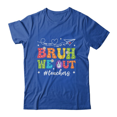 Cute End Of School Year Groovy Summer Bruh We Out Teacher Shirt & Tank Top | teecentury