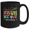 Cute End Of School Year Groovy Summer Bruh We Out Teacher Mug | teecentury