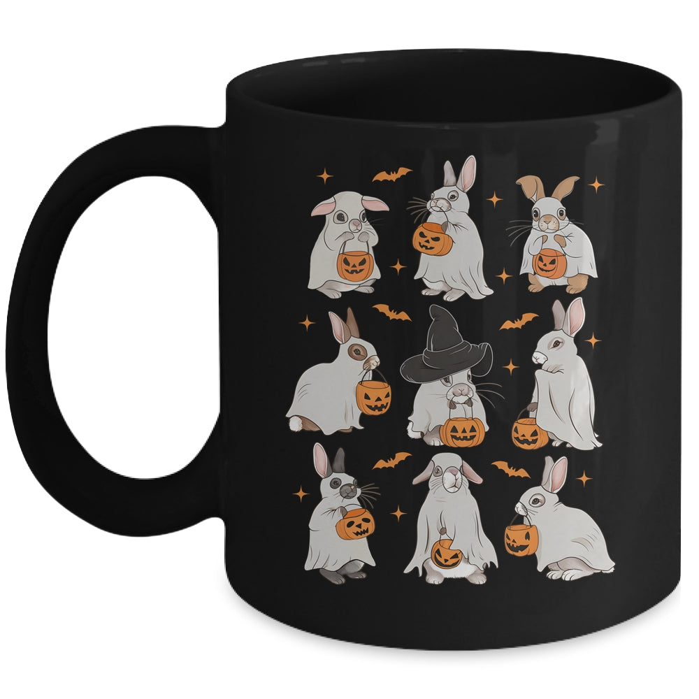 Cute Fall Bunny Ghost Costume Rabbit Lover Spooky Season Mug | teecentury