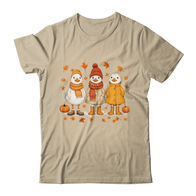 Cute Fall Goose Autumn Leaves Cozy Autumn Thanksgiving Shirt & Sweatshirt | teecentury