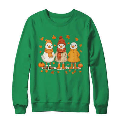 Cute Fall Goose Autumn Leaves Cozy Autumn Thanksgiving Shirt & Sweatshirt | teecentury