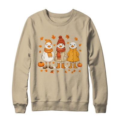 Cute Fall Goose Autumn Leaves Cozy Autumn Thanksgiving Shirt & Sweatshirt | teecentury