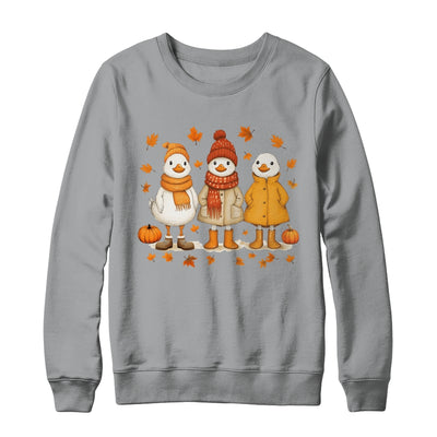 Cute Fall Goose Autumn Leaves Cozy Autumn Thanksgiving Shirt & Sweatshirt | teecentury