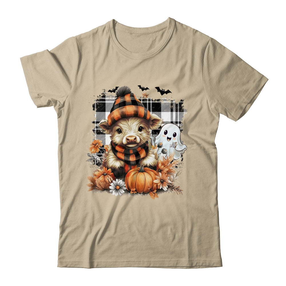 Cute Fall Highland Cow Ghost Spooky Season Autumn Halloween Shirt & Sweatshirt | teecentury
