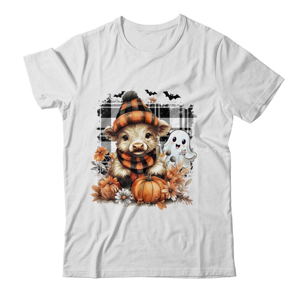 Cute Fall Highland Cow Ghost Spooky Season Autumn Halloween Shirt & Sweatshirt | teecentury
