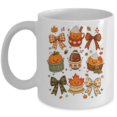 Cute Fall Thanksgiving Pumpkin Football Coffee Autumn Bow Mug | teecentury