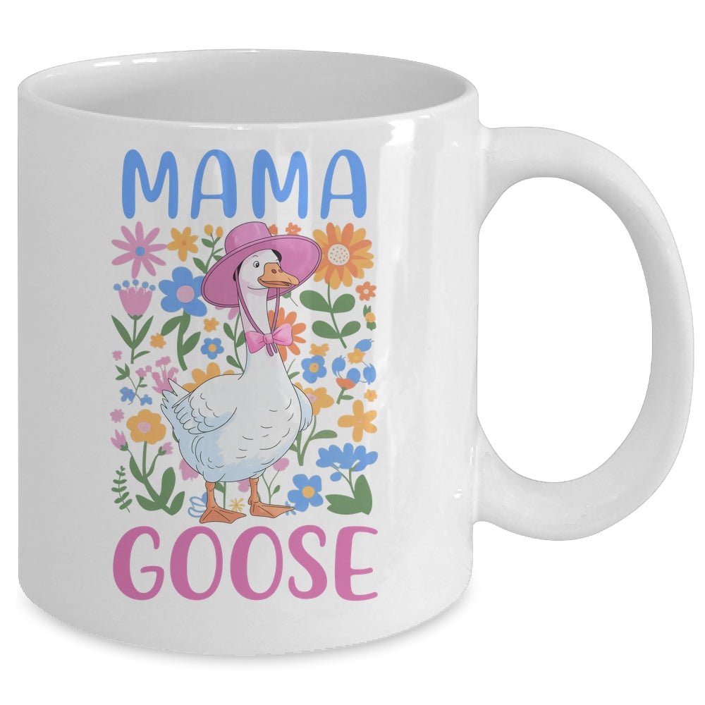 Cute Floral Mama Goose Coquette Mother's Day Goose Lover Mug | teecentury