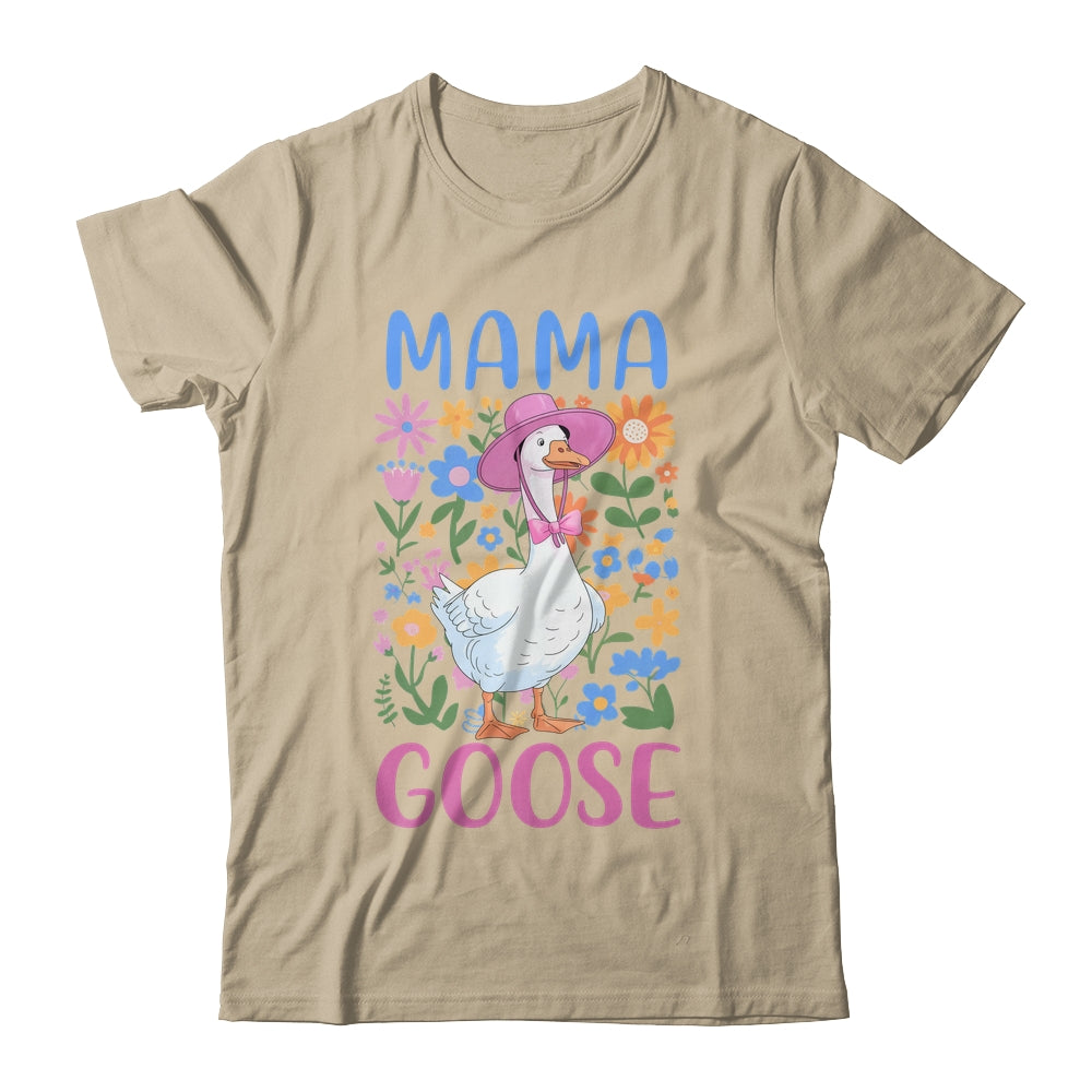 Cute Floral Mama Goose Coquette Mother's Day Goose Lover Shirt & Tank Top | teecentury