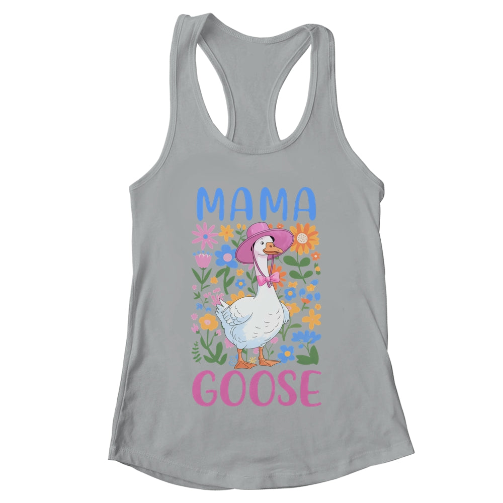 Cute Floral Mama Goose Coquette Mother's Day Goose Lover Shirt & Tank Top | teecentury