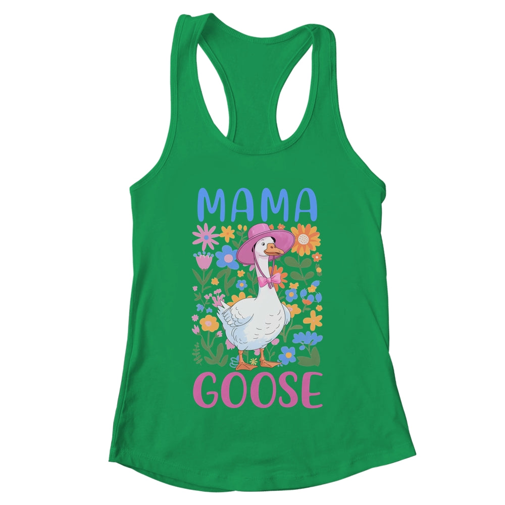Cute Floral Mama Goose Coquette Mother's Day Goose Lover Shirt & Tank Top | teecentury