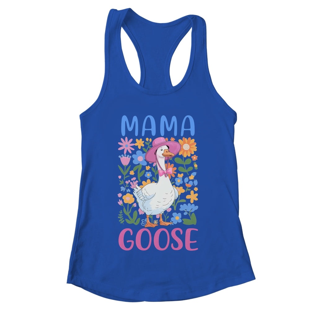 Cute Floral Mama Goose Coquette Mother's Day Goose Lover Shirt & Tank Top | teecentury