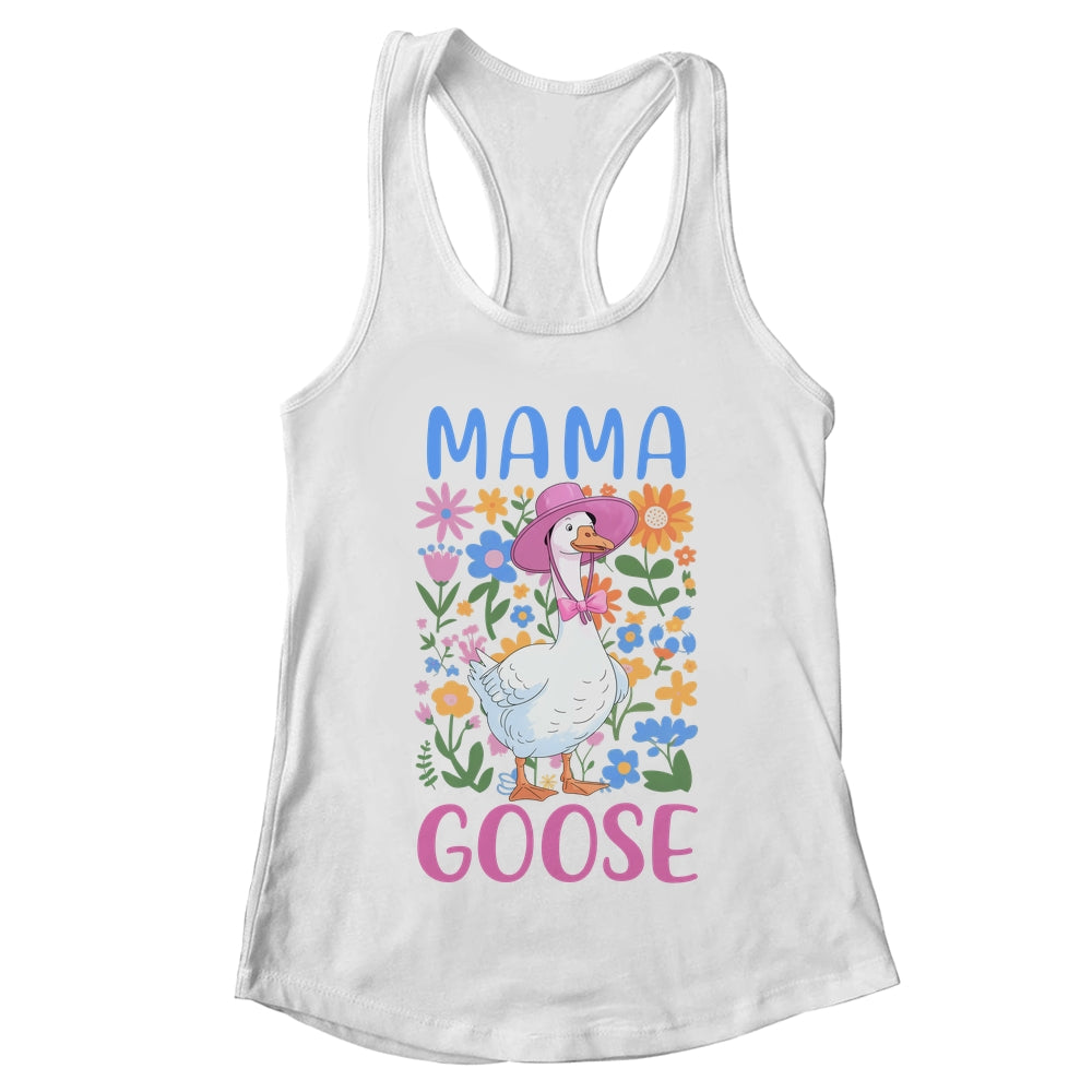 Cute Floral Mama Goose Coquette Mother's Day Goose Lover Shirt & Tank Top | teecentury