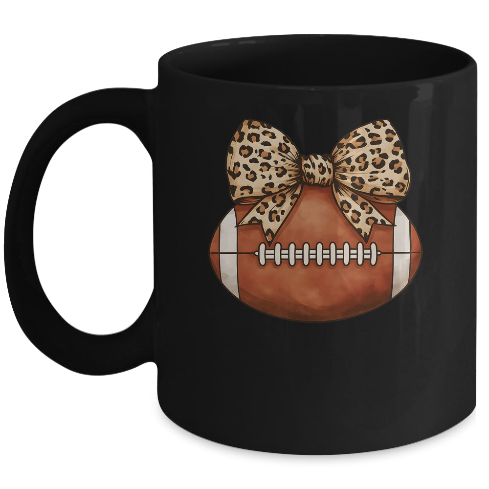Cute Football Coquette Bow Cute Football Mom Women Girl Mug | teecentury