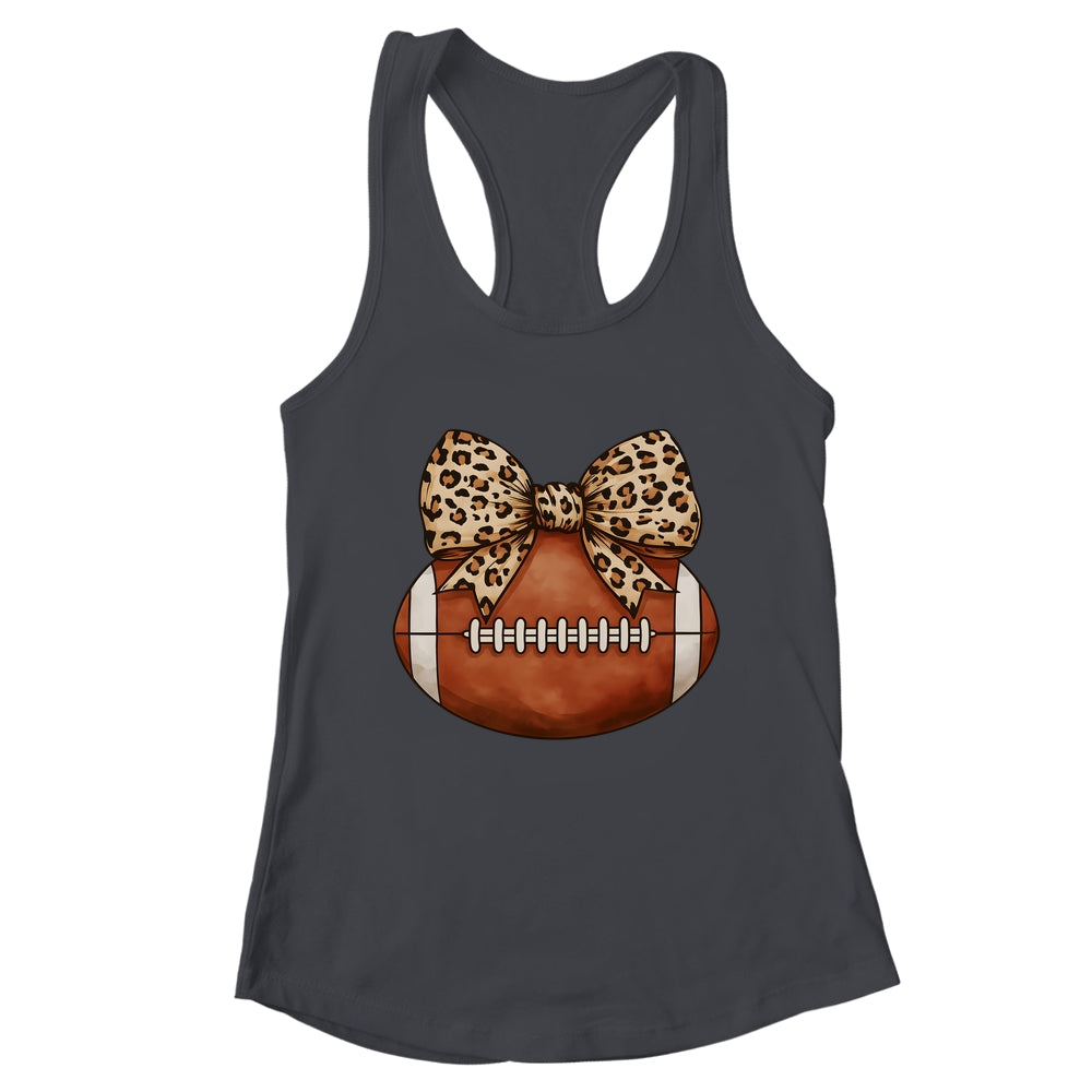 Cute Football Coquette Bow Cute Football Mom Women Girl Shirt & Tank Top | teecentury