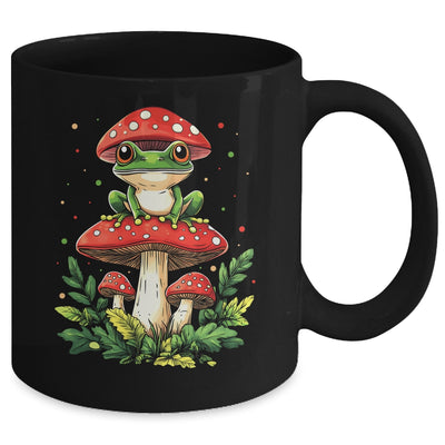 Cute Frog On Mushroom Cartoon Aesthetic Art Garden Lover Mug | teecentury