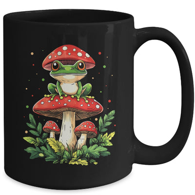 Cute Frog On Mushroom Cartoon Aesthetic Art Garden Lover Mug | teecentury