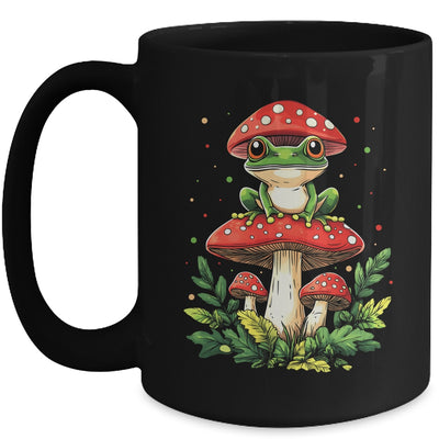 Cute Frog On Mushroom Cartoon Aesthetic Art Garden Lover Mug | teecentury