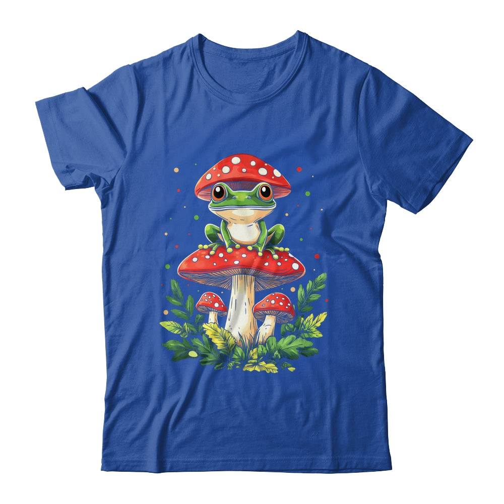 Cute Frog On Mushroom Cartoon Aesthetic Art Garden Lover Shirt & Tank Top | teecentury