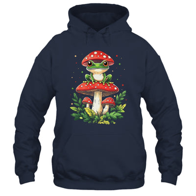 Cute Frog On Mushroom Cartoon Aesthetic Art Garden Lover Shirt & Tank Top | teecentury