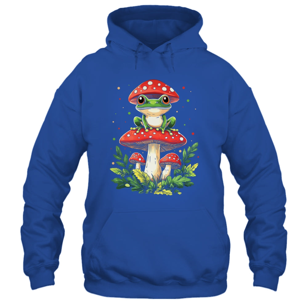 Cute Frog On Mushroom Cartoon Aesthetic Art Garden Lover Shirt & Tank Top | teecentury