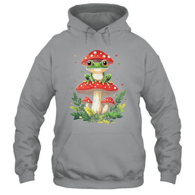 Cute Frog On Mushroom Cartoon Aesthetic Art Garden Lover Shirt & Tank Top | teecentury