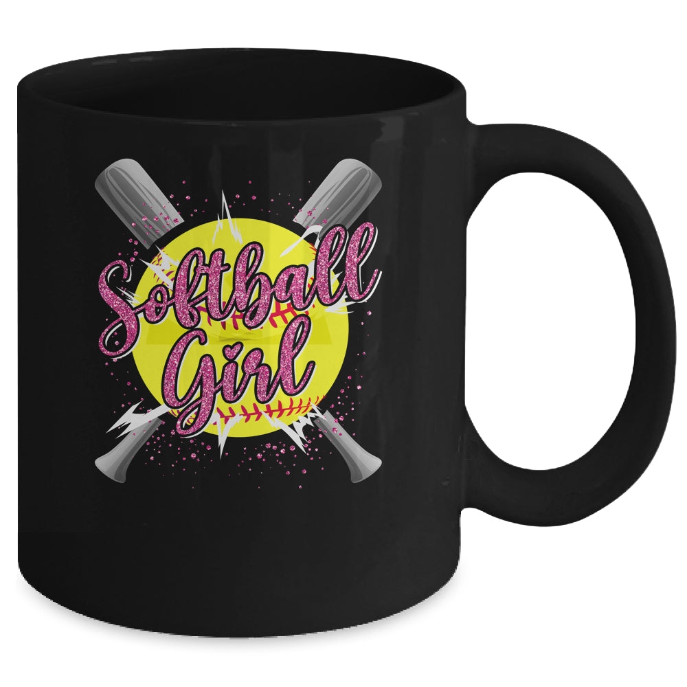 Cute Funny Softball Player Fan Softball Girl Mug | teecentury