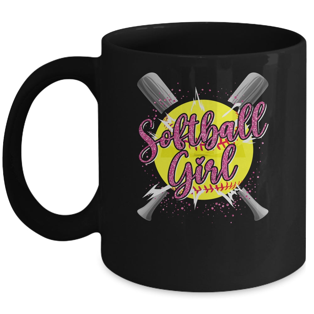 Cute Funny Softball Player Fan Softball Girl Mug | teecentury