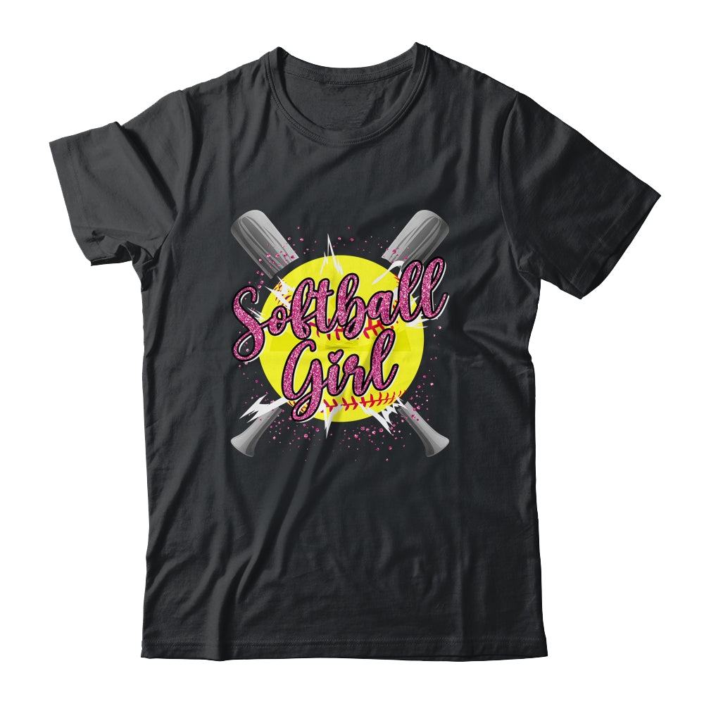 Cute Funny Softball Player Fan Softball Girl Shirt & Tank Top | teecentury