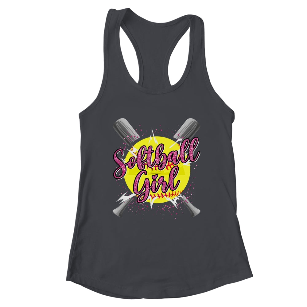 Cute Funny Softball Player Fan Softball Girl Shirt & Tank Top | teecentury