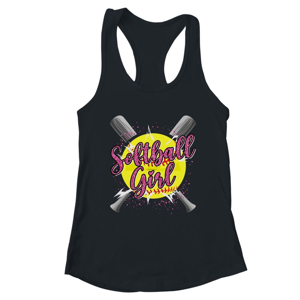 Cute Funny Softball Player Fan Softball Girl Shirt & Tank Top | teecentury