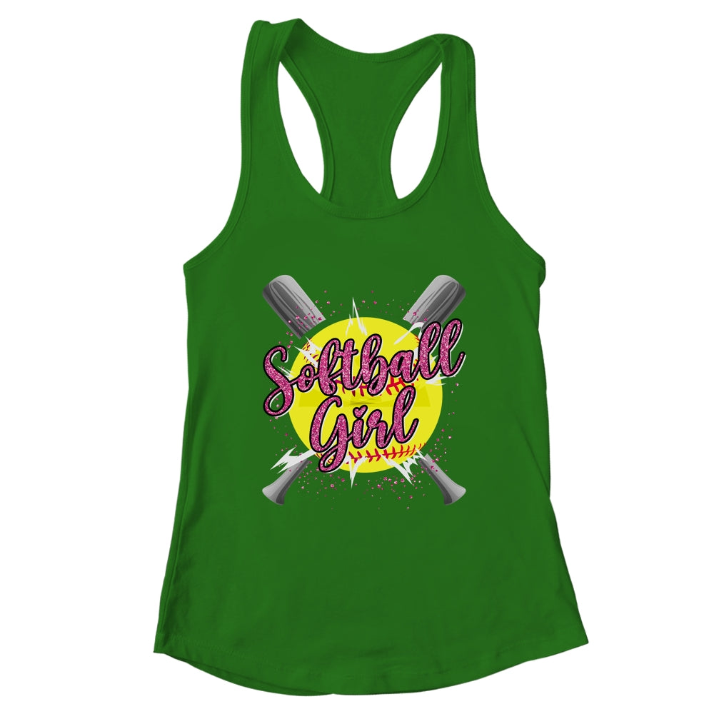 Cute Funny Softball Player Fan Softball Girl Shirt & Tank Top | teecentury