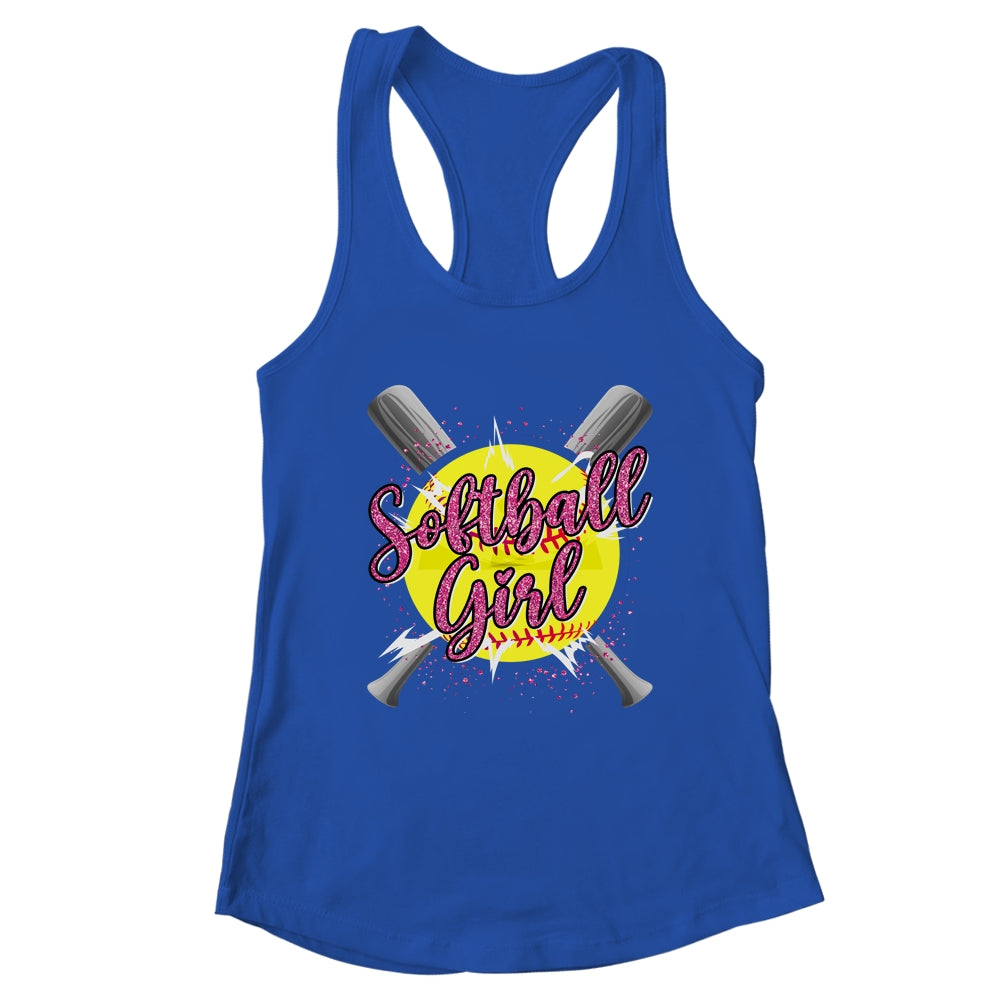 Cute Funny Softball Player Fan Softball Girl Shirt & Tank Top | teecentury