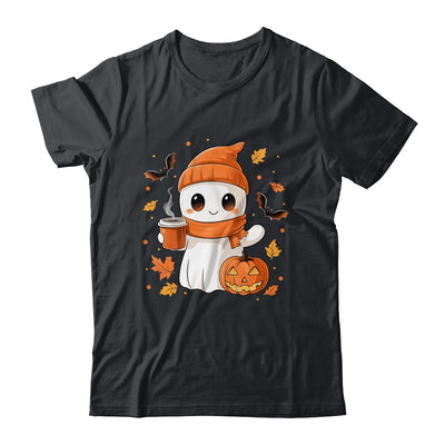 Cute Ghost Drinking Coffee Halloween Ghost Ice Coffee Womens Shirt & Sweatshirt | teecentury