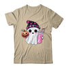 Cute Ghost Drinking Coffee Halloween Ghost Ice Coffee Womens Shirt & Sweatshirt | teecentury