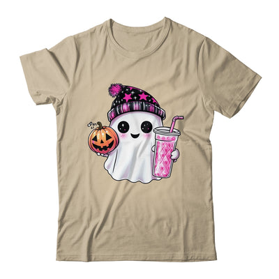 Cute Ghost Drinking Coffee Halloween Ghost Ice Coffee Womens Shirt & Sweatshirt | teecentury