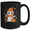 Cute Ghost Drinking Coffee Halloween Ghost Ice Coffee Womens Mug | teecentury