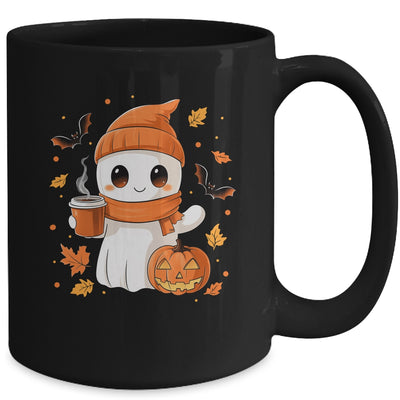 Cute Ghost Drinking Coffee Halloween Ghost Ice Coffee Womens Mug | teecentury