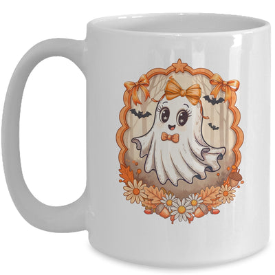 Cute Ghost Fall Halloween Bows Flowers Girly Spooky Season Mug | teecentury